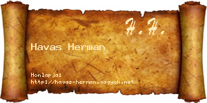 Havas Herman névjegykártya